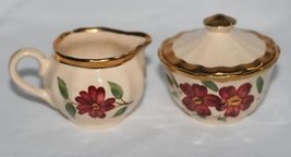 Vintage WADE ENGLAND Hand Painted Creamer &amp; Covered Sugar #425 - £27.91 GBP
