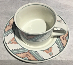 Set of 3 Mikasa Intaglio Santa Fe Coffee Cups &amp; Saucers Southwestern CAC24 - £24.53 GBP