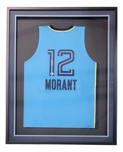 Ja Morant Signé Encadré Personnalisé Bleu Clair Pro-Style Basketball Jersey Bas - £502.42 GBP