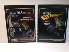 Qix Arcade FLYER Video Game Artwork 2 Sheets Detached Edges Worn 1981 - £14.66 GBP