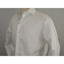 Mens 100% Linen Summer Shirt J.Valintin Turkey-Usa High Collar OBR78-01 White image 8