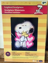 Vtg Lighted Sculpture Peanuts Snoopy Valentines Day Hearts Display w/Box 19&quot; - £24.59 GBP
