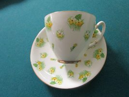 Gladstone, Compatible with England, Primrose Pattern, Cup and Saucer, Yellow Flo - £38.54 GBP