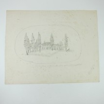 Antique Sketch Ford Mansion Washington Headquarters Morristown NJ Pencil... - £51.95 GBP