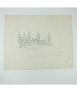 Antique Sketch Ford Mansion Washington Headquarters Morristown NJ Pencil... - £51.95 GBP