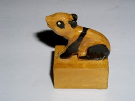 Penguin Brand Panda Bear Vintage Pencil Sharpener Wood Gloss Finish Green - £15.97 GBP