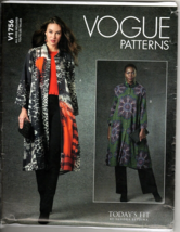 Vogue V1756 Misses All Sizes Loose Fitting Duster Uncut Sewing Pattern - £20.34 GBP