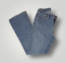 Boot Cut Stretch Denim Light Medium Wash Blue Jeans Wide Leg Womens Size 6A - $12.29