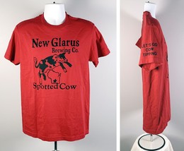 New Glarus Brewing Co Spotted Cow Beer T Shirt Mens Medium Go Cow Tippin... - $21.73