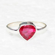 925 Sterling Silver Red Onyx Ring Handmade Jewelry Birthstone Ring Gift For Her - £24.93 GBP