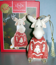 Lenox Christmas Sweater Moose Lighted Ornament New - £36.69 GBP