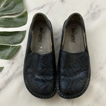 Alegria Womens Deb Clogs Size 36 Blue Black Snakeskin Print Slip On Comfort - $36.62