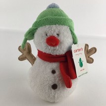 Carters Merry Merry Plush Snowman Bean Bag 9&quot; Stuffed Toy 2008 Winter Christmas - £30.52 GBP