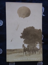 1907 RPPC balloon ascent with parachute Ulster Co. Fair, Ellenville Mass.  - £94.16 GBP