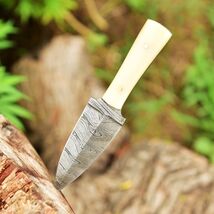 MINIATURE DAMASCUS KNIFE Forged Steel Hunting Dagger DoubleEdge Knife Fi... - $22.14