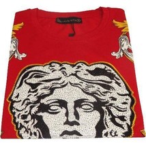 Men LAVERITA European Fashion Shirt Short Sleeves Medusa Floral Design 93361 Red image 2