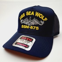 USS Sea Wolf SSN-575 Submarine Boat Cap Hat Mesh Snapback Blue Embroidered Navy - £13.18 GBP