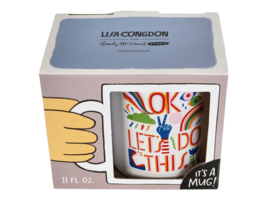 Lisa Congdon Ok Lets Do This Double Sided 11 oz Ceramic Coffee Mug Em &amp; Friends - £13.86 GBP