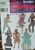 Sewing Pattern Adult size 6-12 Fairie, Hippie, Pirate Costume Uncut 5363 - £5.55 GBP