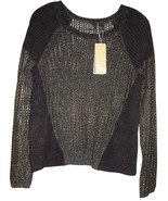 $298 Fisher Vintage Top X Small 2 4 Black Charcoal Metallic Mohair Pullo... - €90,21 EUR