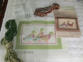 Burdett MALLARD DUCKS WALKING Crewel Embroidery LONGSTITCH Kit - 18&quot; x 12&quot; - $5.95