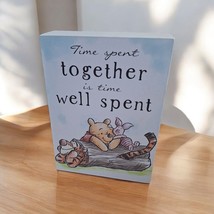 Disney Silver Buffalo Winnie The Pooh Time Spent Together Wood Decor Sign NEW - £8.19 GBP