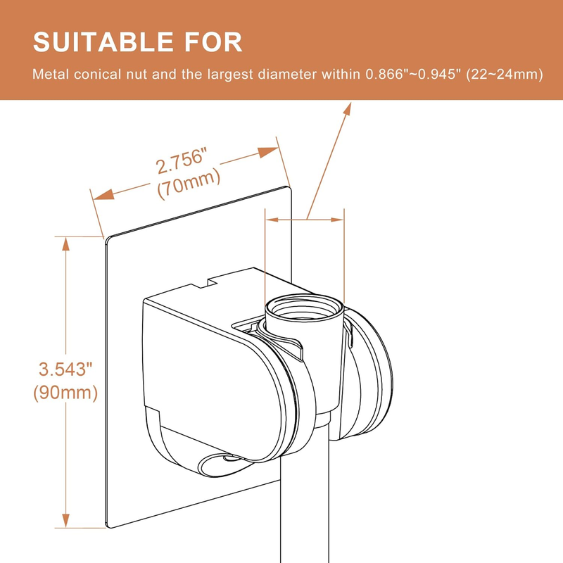Shower Head Holder Strong Adhesive No Drilling Wall Mount Adjustable Handheld Sh Item image 6