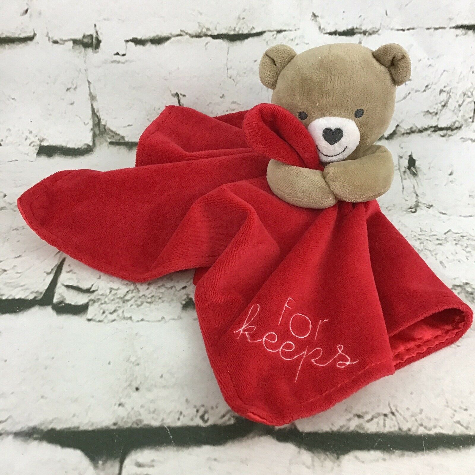 Primary image for Child of Mine Carters Red For Keeps Teddy Bear Lovey Security Plush Blanky