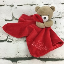 Child of Mine Carters Red For Keeps Teddy Bear Lovey Security Plush Blanky - £13.42 GBP