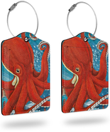 2 Pack Luggage Tags for Suitcases,Octopus Leather Cruise Suitcases Tag w... - £12.58 GBP