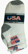 USA Boys&#39; White Ankle Sock 3 Pairs - $5.93