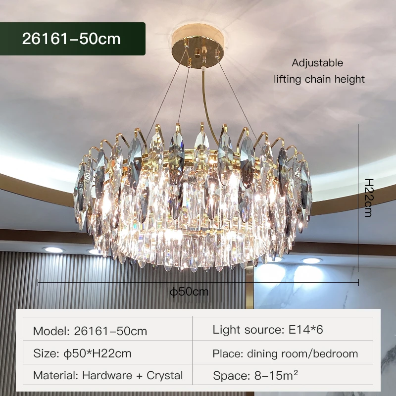  Living Room Crystal Pendant Light Simple Atmosphere Creative High-end Hall Din - £129.65 GBP