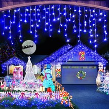 49Ft Christmas Lights Decorations Outdoor, 480 Led 8 Modes Curtain Fairy Lights  - £45.54 GBP