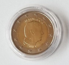 2014 Monaco 2 Euro Coin In Capsule Unc Rare - $93.18