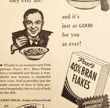 1947 Post Bran Flakes Cereal Advertisement Antique Breakfast Food DWNN20 - $19.99