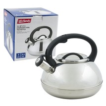 Tea Kettle Stainless Steel with Whistle Mirror Finish 3 Qt Teapot Lightweight - £9.67 GBP