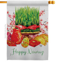 Nowruz Wishes House Flag 28 X40 Double-Sided Banner - £29.55 GBP