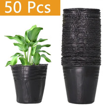 AWS 50 Pcs Black Plastic Seedling Bag ,Fruit Tree Seedling Cup ,Bonsai Planting  - £10.60 GBP