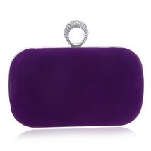 Velvet luxury women evening bag YM1033purple Mini(Max Length&lt;20cm) - £12.76 GBP