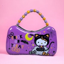 Sanrio Hello Kitty Trick or Treat Halloween Tin Beaded Handle Purse Lunch Box - $13.90