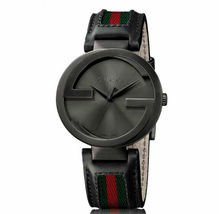 Gucci YA133206 Black Dial Leather Strap Gents Watch - £755.94 GBP