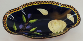 Gates Ware by Laurie Gates garlic &amp; olive Design oval serving ceramic bo... - $20.79
