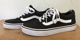 Vans Off The Wall Black Canvas Lace Up Skater Sneakers Shoes Womens 7.5 38 - $59.99