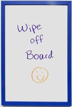 Dry Erase Message Board Wipe Off 11x17 with Blue Wood Frame - $27.50