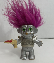 Vintage Russ Silver Martian Space Alien Troll Doll Metallic Purple Hair Ray Gun - £14.41 GBP