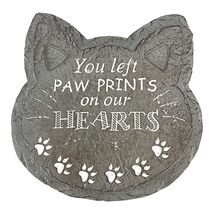 Cat Paw Print “You left Paw Prints on our Hearts” Garden Stepping Stone ... - $32.98