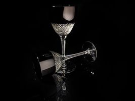 Faberge Firenze Black Crystal Wine Goblet Glasses Set of 2 image 14