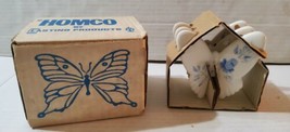 Homco 3Pc Vintage 1970&#39;s Ceramic Butterflies Blue Bouquet Wall Hang Decor        - £22.24 GBP