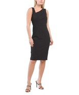 NEW CALVIN KLEIN BLACK  CAREER  PLEATED SHEATH DRESS SIZE 16 $139 - $79.99