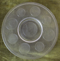 1964 Series collectible plate Crystal Coins Imperial Glass Corp frosted &amp; clear - £6.81 GBP